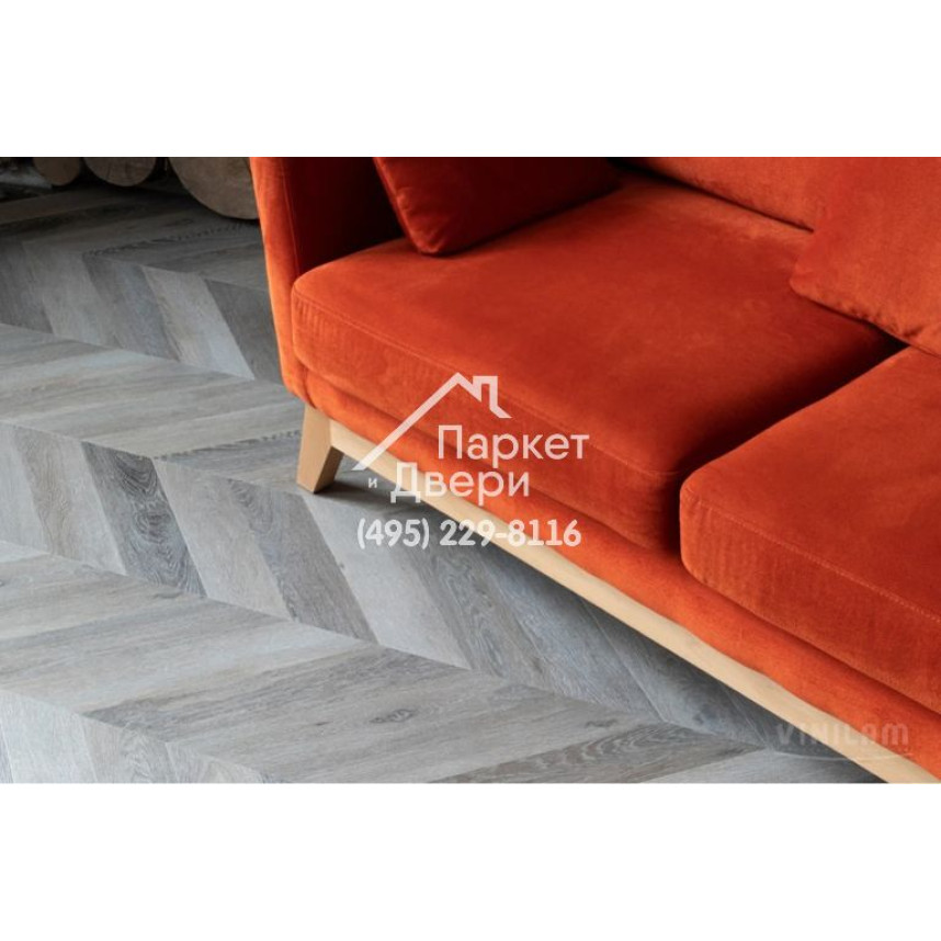 Виниловый пол Vinilam PARQUET CHEVRON Паркет Шеврон Легран RI444515CL4 1293x305x8,5 мм-5