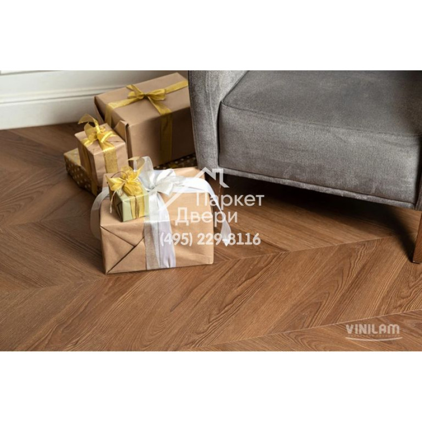 Виниловый пол Vinilam PARQUET CHEVRON Паркет Шеврон Плезир I1651102 1293x305x8,5 мм-3