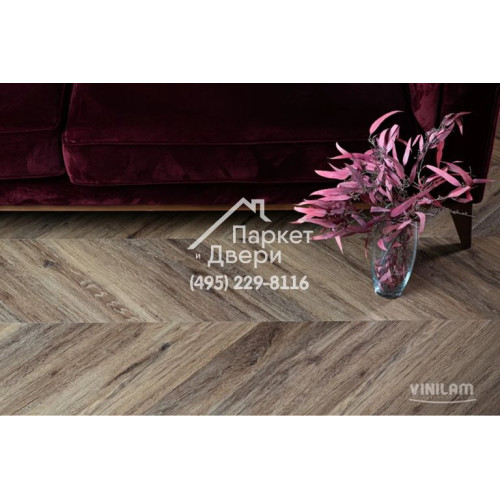 Виниловый пол Vinilam PARQUET CHEVRON Паркет Шеврон Лувр I107516 1293x305x8,5 мм
