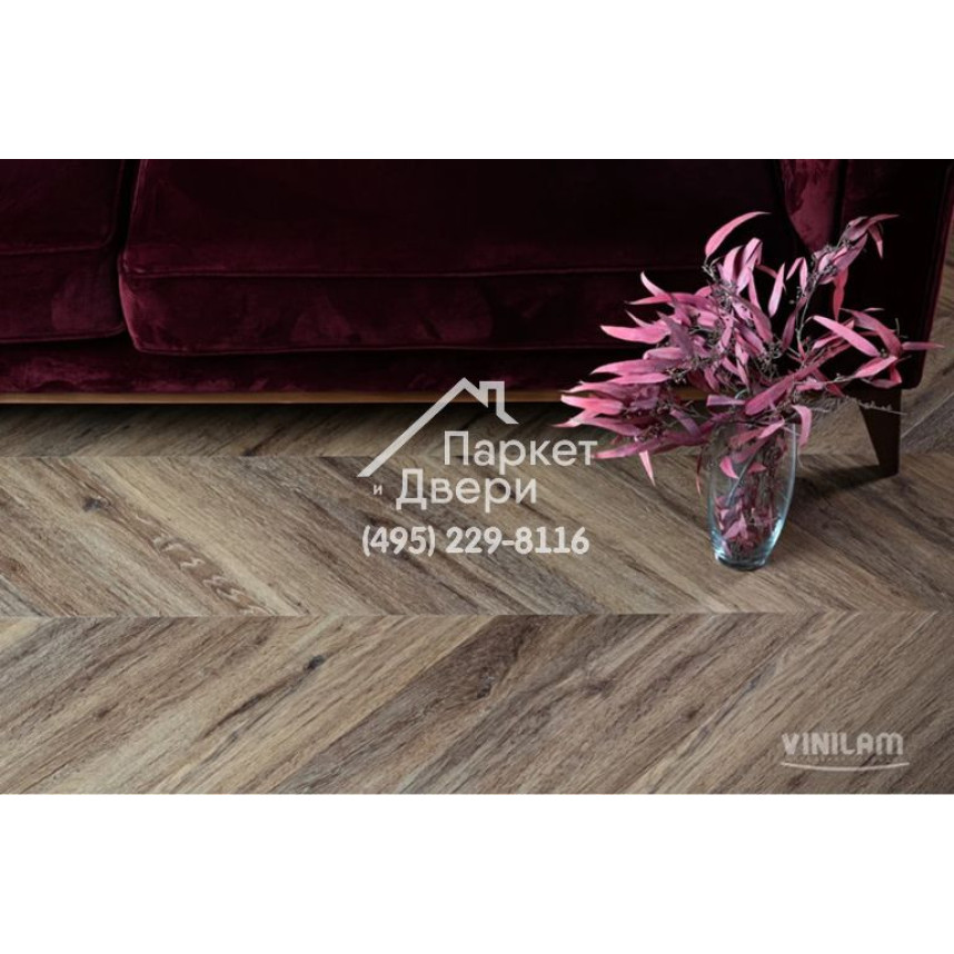 Виниловый пол Vinilam PARQUET CHEVRON Glue I107516 Шеврон Лувр Glue 690x115x2.5 мм-4