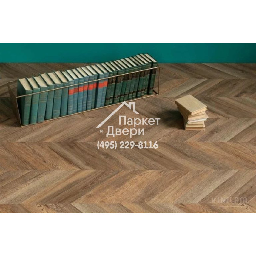 Виниловый пол Vinilam PARQUET CHEVRON Glue RI153610CL4 Шеврон Нормандия Glue 690x115x2,5 мм-1