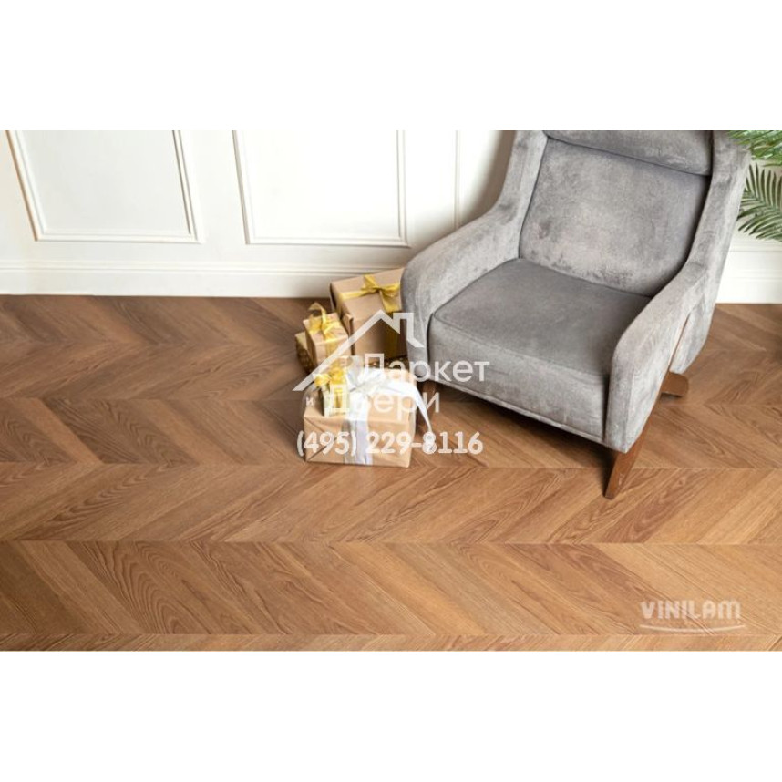 Виниловый пол Vinilam PARQUET CHEVRON Glue I1651102 Шеврон Плезир Glue 690x115x2,5 мм-2