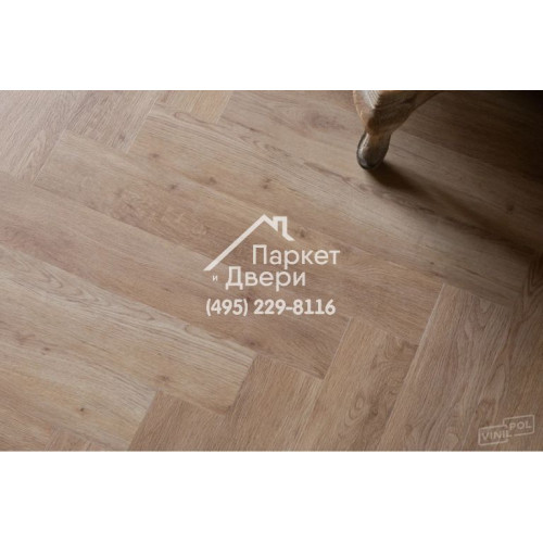 Виниловый пол Vinilam VinilPol Herringbone Glue 9965 Паркет Бруно Glue 609,6x152,4x2,5 мм