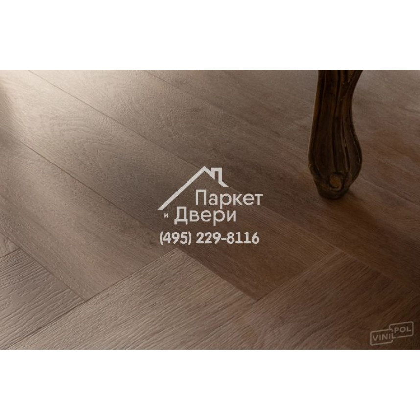 Виниловый пол Vinilam VinilPol Herringbone Glue 9965 Паркет Бруно Glue 609,6x152,4x2,5 мм-12