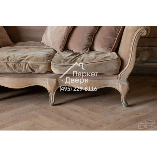 Виниловый пол Vinilam VinilPol Herringbone Glue 9965 Паркет Бруно Glue 609,6x152,4x2,5 мм