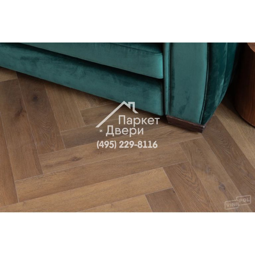 Виниловый пол Vinilam VinilPol Herringbone Glue 9911 Паркет Пикассо Glue 609,6x152,4x2,5 мм-12