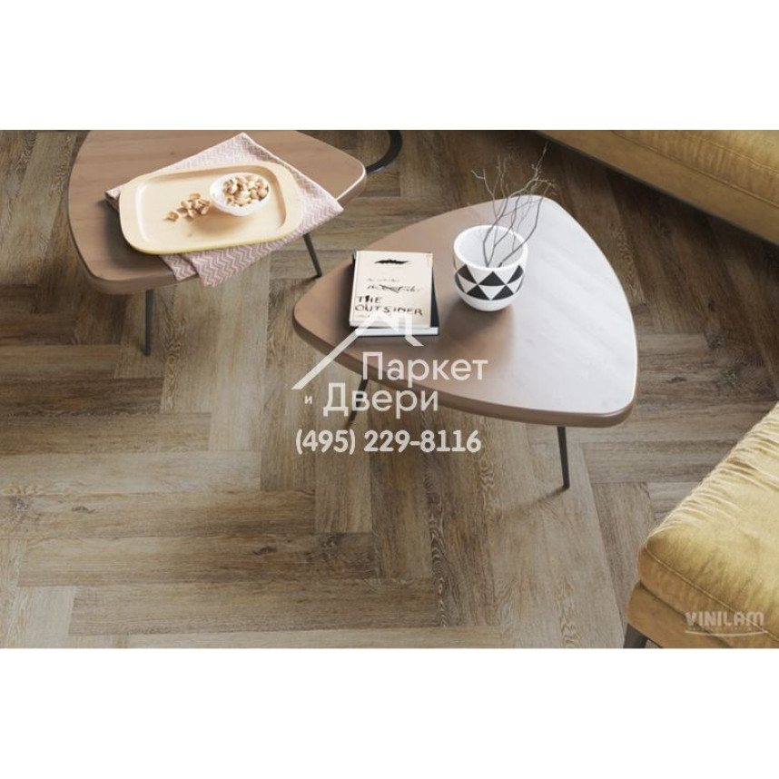Виниловый пол Vinilam PARQUET Herringbone Glue GD11377 Паркет Тусон Glue 762x152,4x2,5 мм-4