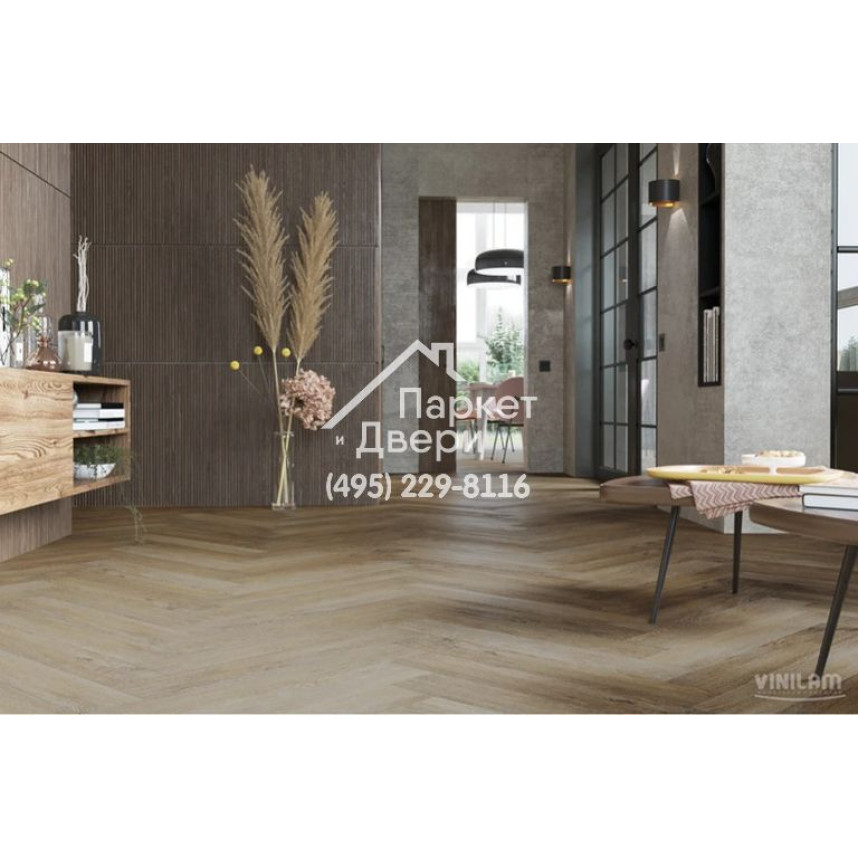 Виниловый пол Vinilam PARQUET Herringbone Glue GD11377 Паркет Тусон Glue 762x152,4x2,5 мм-5