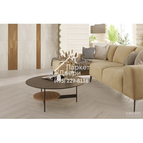 Виниловый пол Vinilam PARQUET Herringbone Glue GD11366 Паркет Санторини Glue 762x152,4x2,5 мм
