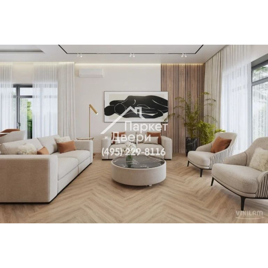 Виниловый пол Vinilam PARQUET Herringbone Glue GD11355 Паркет Монпелье Glue 762x152,4x2,5 мм