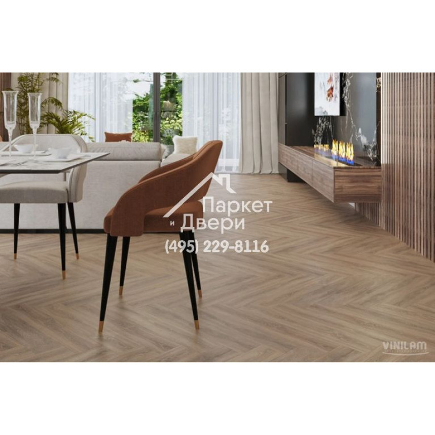 Виниловый пол Vinilam PARQUET Herringbone Glue GD11355 Паркет Монпелье Glue 762x152,4x2,5 мм-4