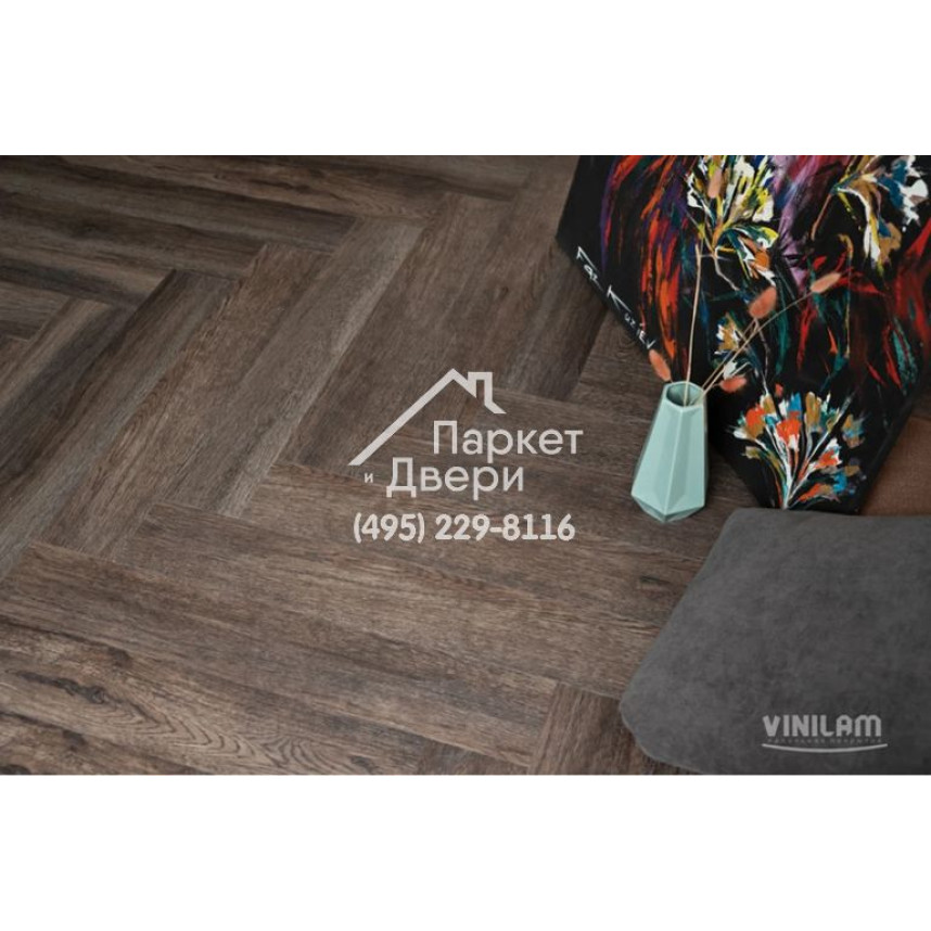 Виниловый пол Vinilam PARQUET Herringbone Паркет Донателло IS11211 720x120x6,5 мм-2