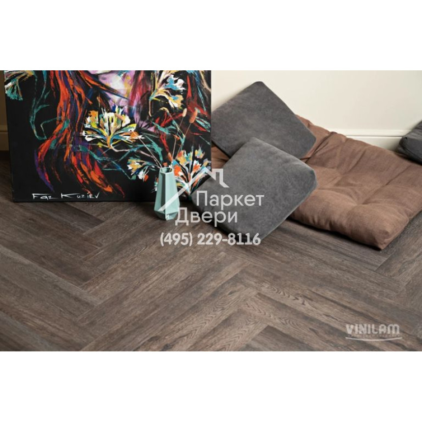 Виниловый пол Vinilam PARQUET Herringbone Паркет Донателло IS11211 720x120x6,5 мм-3
