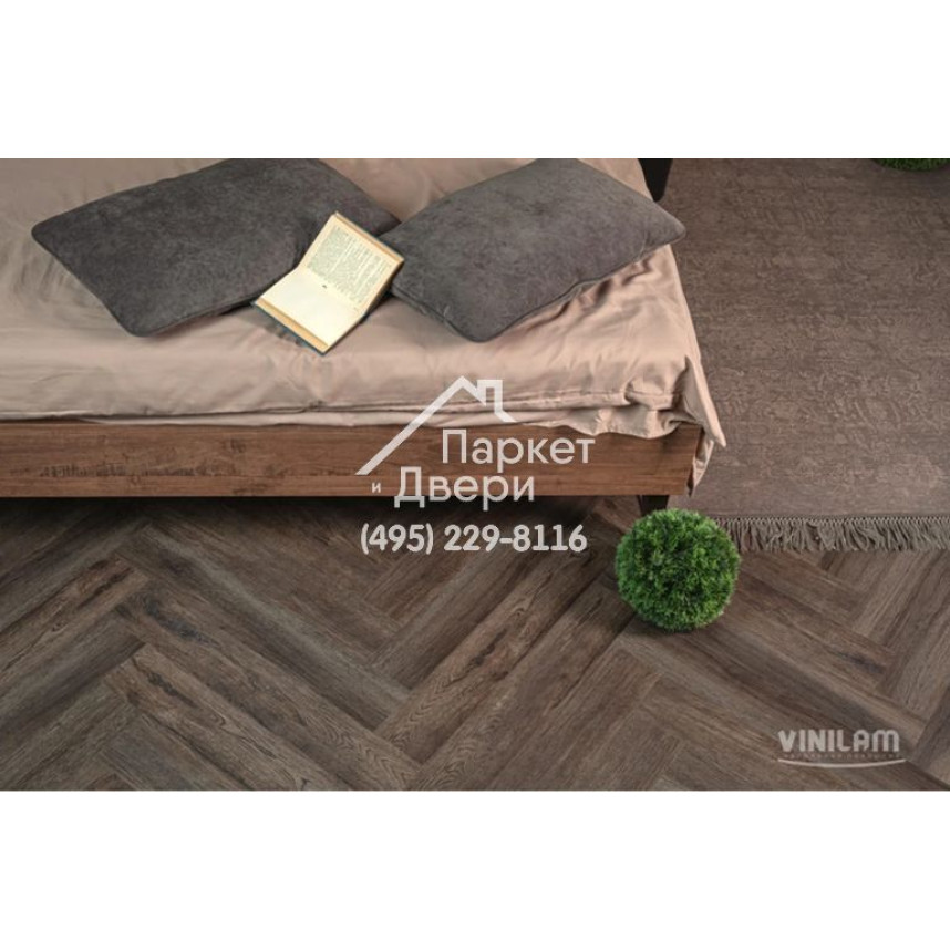 Виниловый пол Vinilam PARQUET Herringbone Паркет Донателло IS11211 720x120x6,5 мм-4