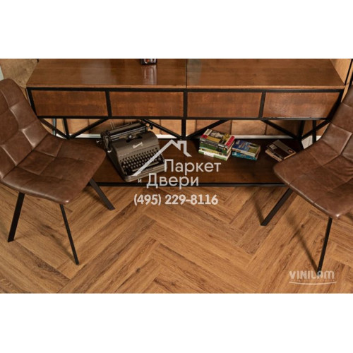 Виниловый пол Vinilam PARQUET Herringbone Glue GD11210 Паркет Де Вилль Glue 762x152,4x2,5 мм