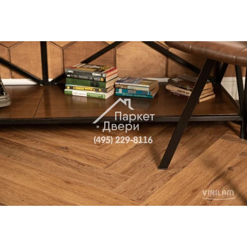 Виниловый пол Vinilam PARQUET Herringbone Паркет Де Вилль IS11210 720x120x6,5 мм