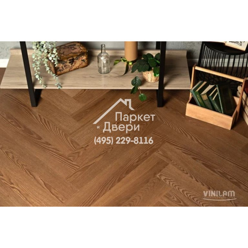 Виниловый пол Vinilam PARQUET Herringbone Паркет Винсент IS11200 720x120x6,5 мм