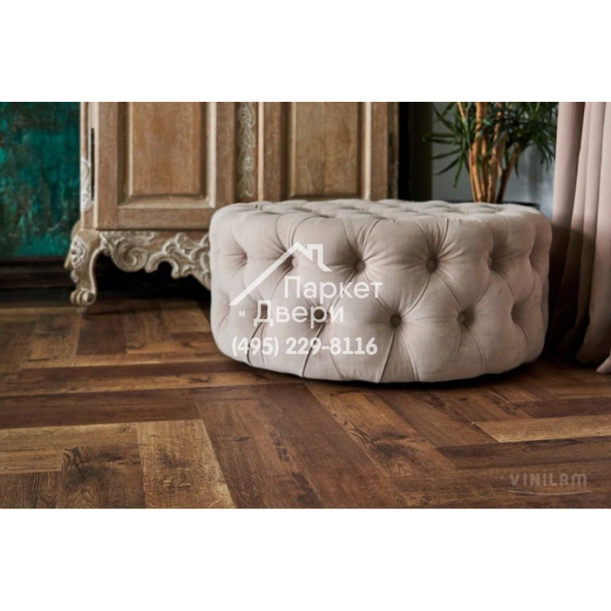 Виниловый пол Vinilam PARQUET Herringbone Паркет Версальский IS11177 720x120x6,5 мм-2