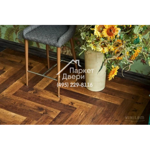 Виниловый пол Vinilam PARQUET Herringbone Glue GD11155 Паркет Парижский Glue 762x152,4x2,5 мм