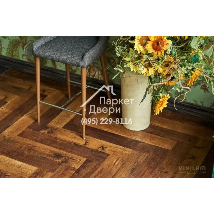 Виниловый пол Vinilam PARQUET Herringbone Glue GD11155 Паркет Парижский Glue 762x152,4x2,5 мм