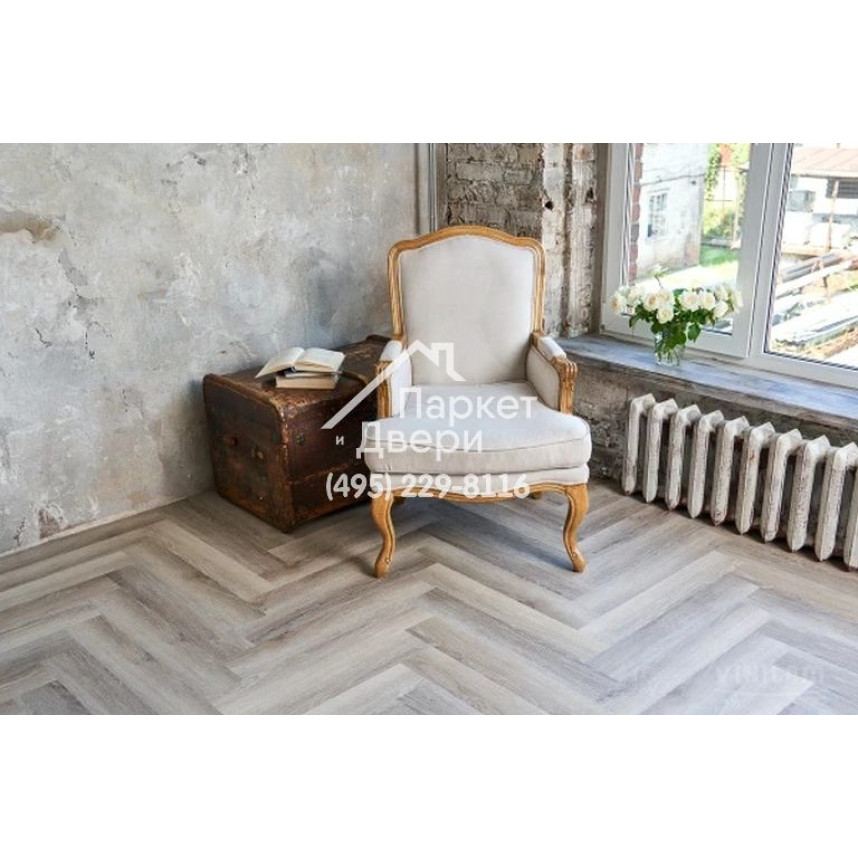 Виниловый пол Vinilam PARQUET Herringbone Glue GD11122 Паркет Эрмитаж Glue 762x152,4x2,5 мм