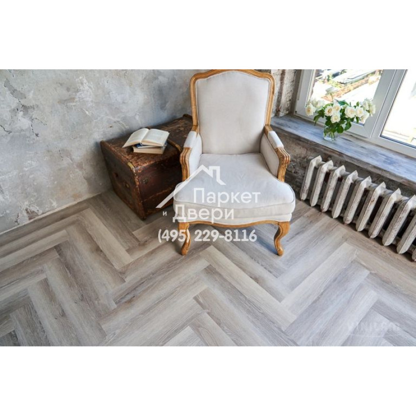 Виниловый пол Vinilam PARQUET Herringbone Glue GD11122 Паркет Эрмитаж Glue 762x152,4x2,5 мм-7