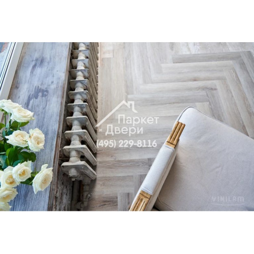 Виниловый пол Vinilam PARQUET Herringbone Glue GD11122 Паркет Эрмитаж Glue 762x152,4x2,5 мм