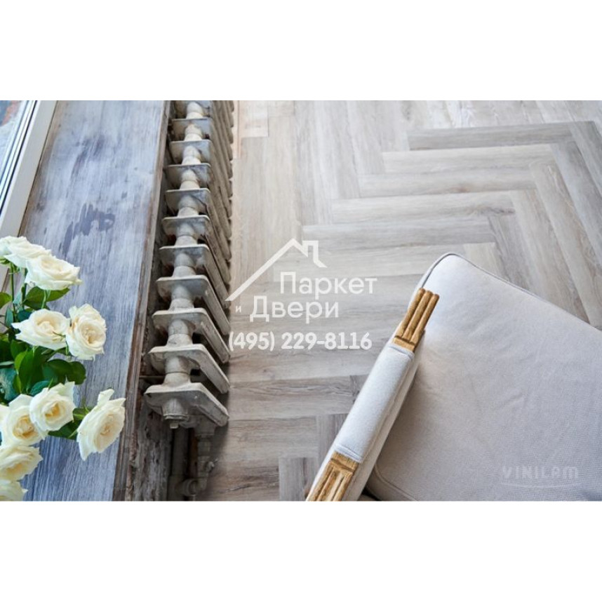Виниловый пол Vinilam PARQUET Herringbone Glue GD11122 Паркет Эрмитаж Glue 762x152,4x2,5 мм-9