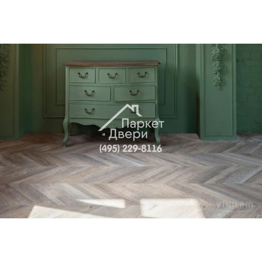 Виниловый пол Vinilam PARQUET CHEVRON Glue RI153616CL4 Шеврон Шампань Glue 690x115x2,5 мм
