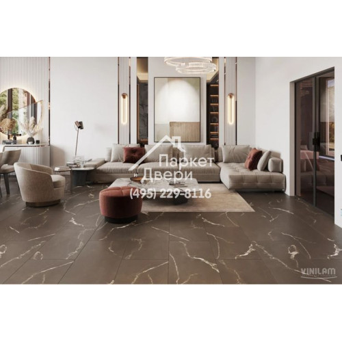 Виниловый пол Vinilam Allure Stone Glue 88911 Эбонитовый Мрамор Glue 914,4x457,2x2,5 мм