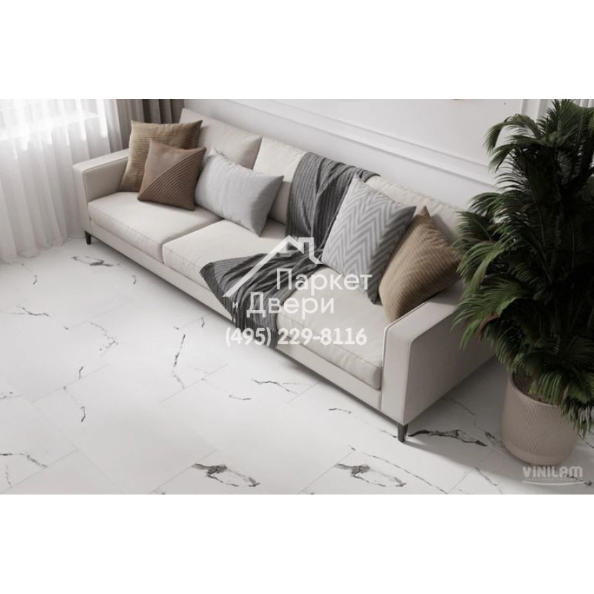Виниловый пол Vinilam Allure Stone Glue 88910 Марокканский Мрамор Glue 914,4x457,2x2,5 мм-2