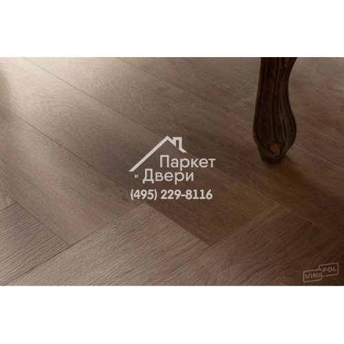 Виниловый пол Vinilam VinilPol Herringbone 9965 Паркет Бруно 762x127x7 мм