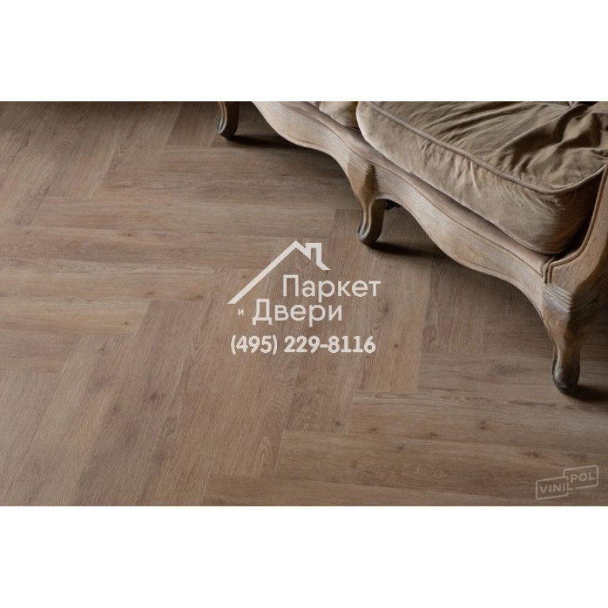 Виниловый пол Vinilam VinilPol Herringbone 9965 Паркет Бруно 762x127x7 мм-7