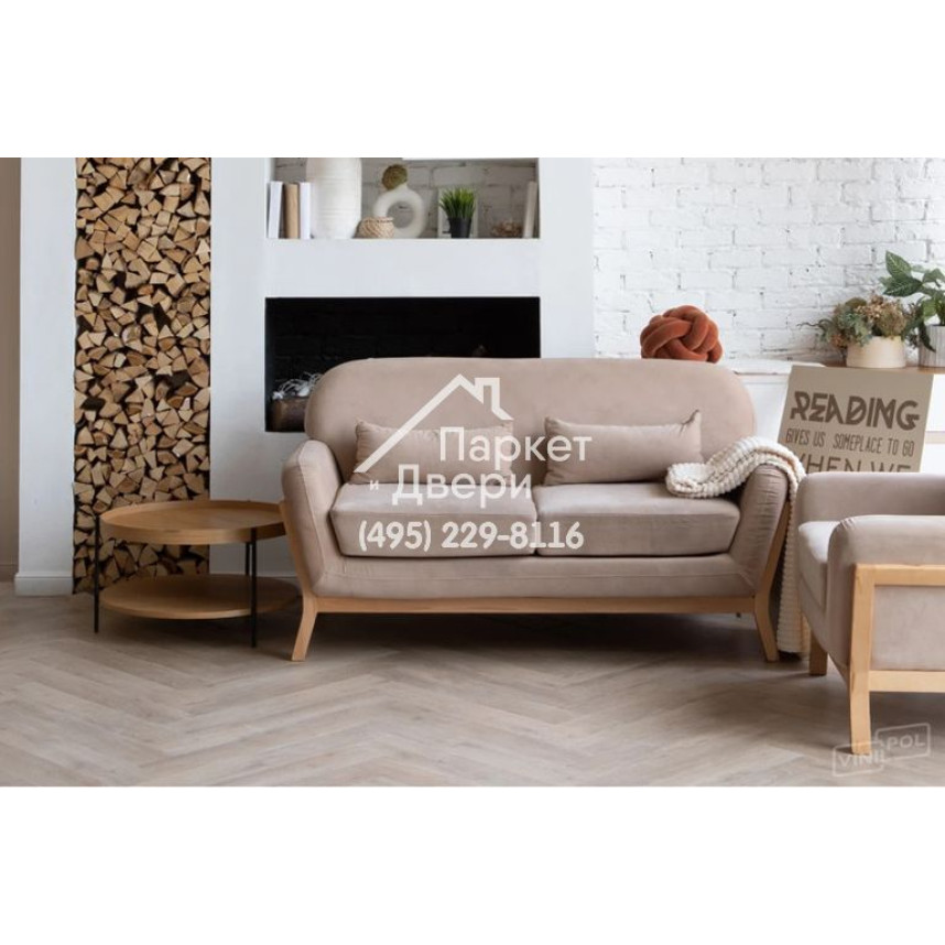 Виниловый пол Vinilam VinilPol Herringbone 9944 Паркет Палладио 762x127x7 мм-16