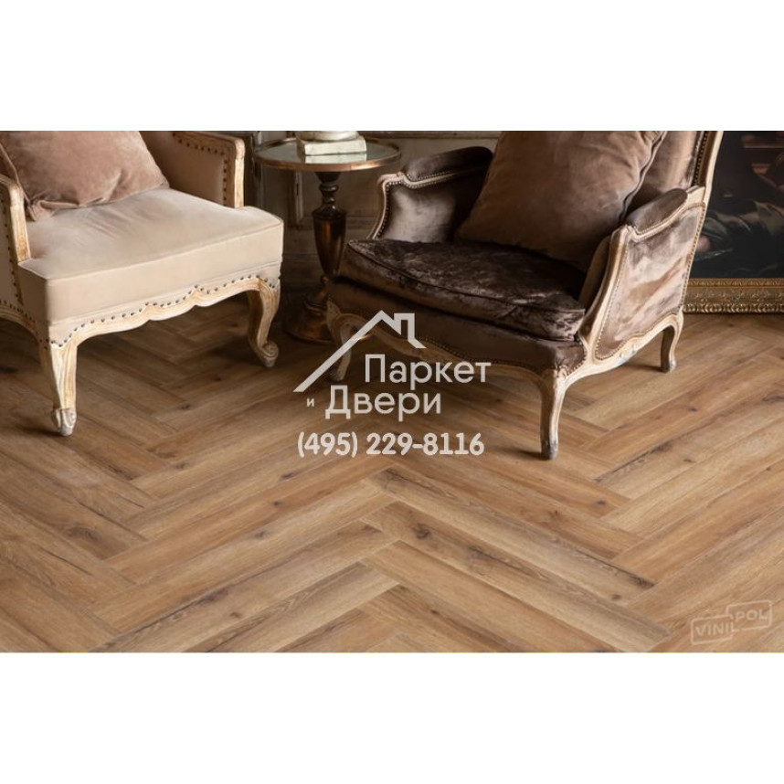 Виниловый пол Vinilam VinilPol Herringbone 9933 Паркет Франческо 762x127x7 мм-3