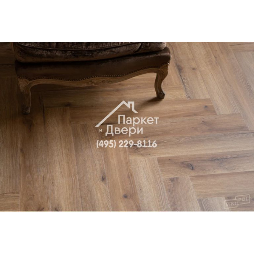 Виниловый пол Vinilam VinilPol Herringbone 9933 Паркет Франческо 762x127x7 мм-11