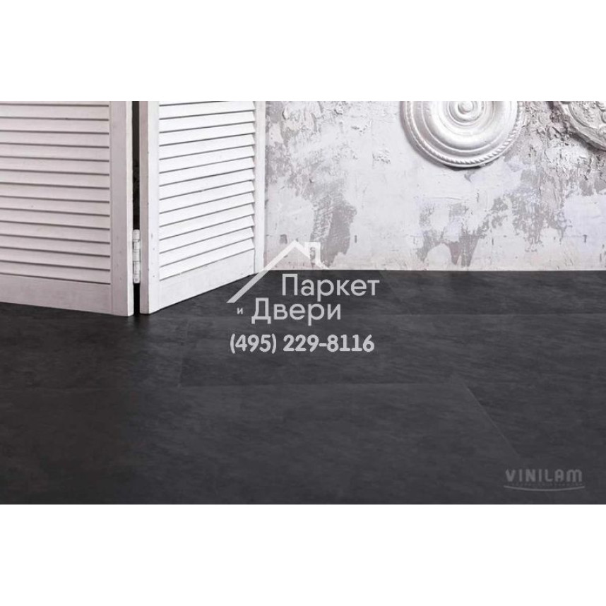 Виниловый пол Vinilam CERAMO VINILAM Stone 61607 Сланцевый Чёрный 8 mm 940x470x8 мм-7