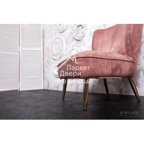 Виниловый пол Vinilam CERAMO VINILAM Stone 61607 Сланцевый Чёрный 8 mm 940x470x8 мм