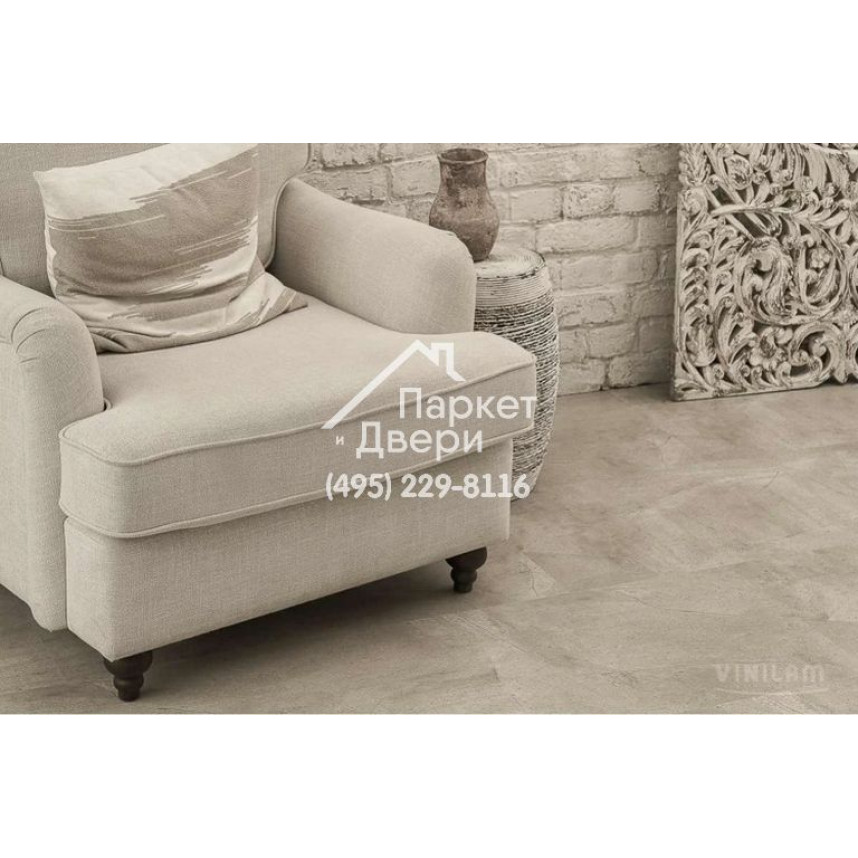Виниловый пол Vinilam CERAMO VINILAM Stone 61603 Бетонная Смесь 8 mm 940x470x8 мм-2
