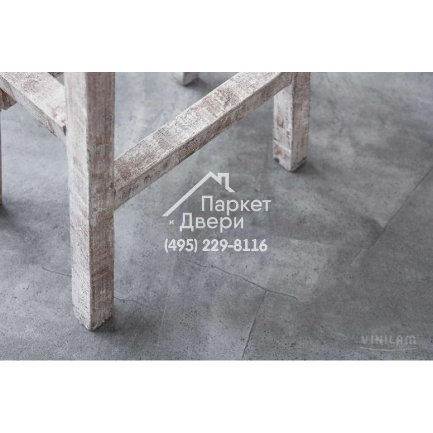 Виниловый пол Vinilam CERAMO VINILAM Stone 61602 Серый Бетон 6 mm 940x470x6 мм-3