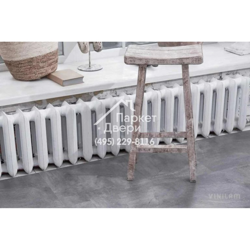 Виниловый пол Vinilam CERAMO VINILAM Glue Серый Бетон 61602 Glue 950x480x2.5 мм-2
