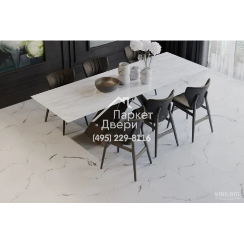 Виниловый пол Vinilam CERAMO VINILAM Stone 83444 Итальянский Мрамор 8 mm 940x470x8 мм