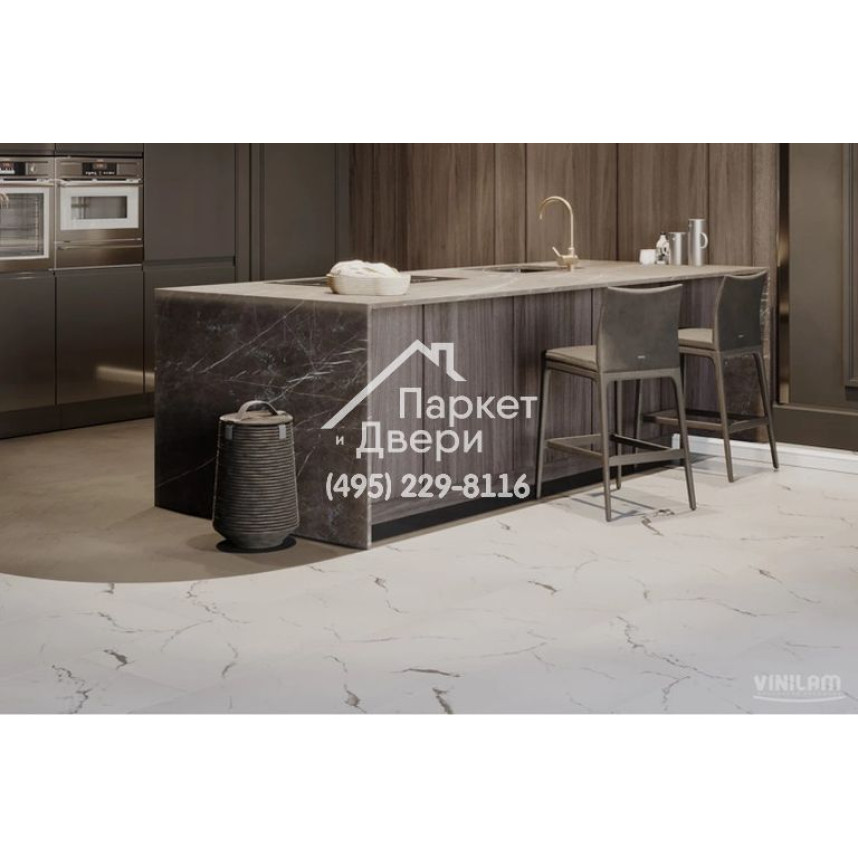 Виниловый пол Vinilam CERAMO VINILAM Stone 83444 Итальянский Мрамор 8 mm 940x470x8 мм-2