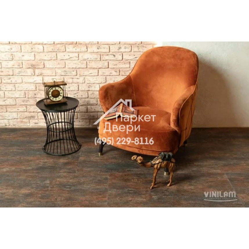 Виниловый пол Vinilam CERAMO VINILAM Stone 71617 Керамическая Сталь 8 mm 940x470x8 мм