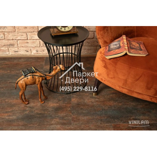 Виниловый пол Vinilam CERAMO VINILAM Stone 71617 Керамическая Сталь 8 mm 940x470x8 мм