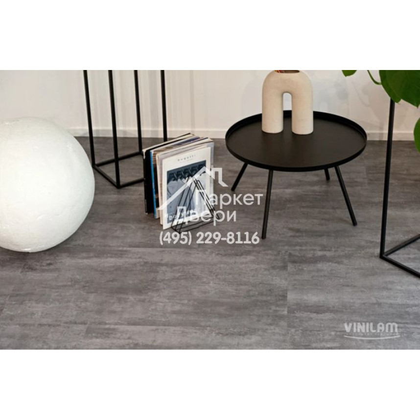 Виниловый пол Vinilam CERAMO VINILAM Stone 71616 Цемент Серый 6 mm 940x470x6 мм-2
