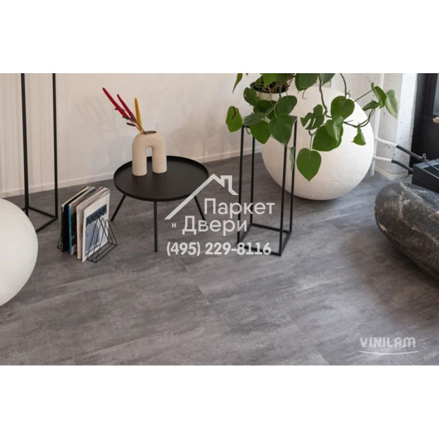 Виниловый пол Vinilam CERAMO VINILAM Stone 71616 Цемент Серый 6 mm 940x470x6 мм-4