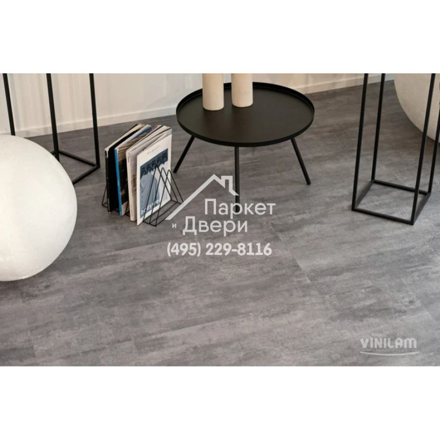 Виниловый пол Vinilam CERAMO VINILAM Glue Цемент Серый 71616 Glue 950x480x2.5 мм-3
