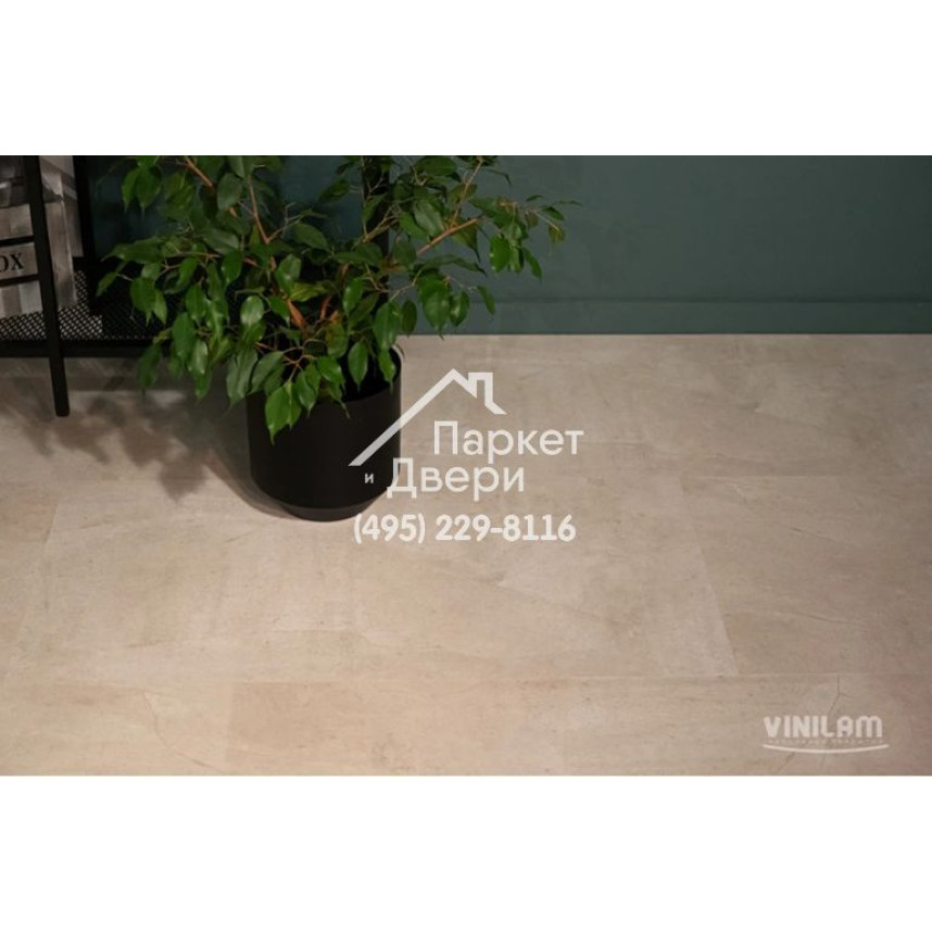 Виниловый пол Vinilam CERAMO VINILAM Stone 71615 Бетон Белый 8 mm 940x470x8 мм-3