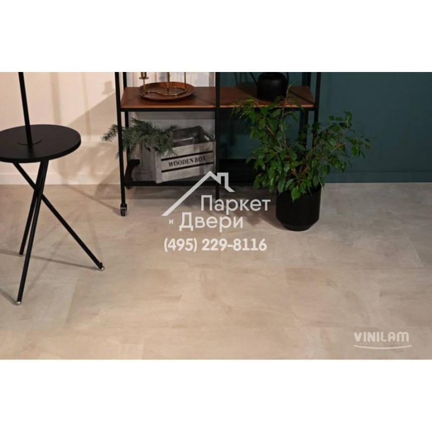 Виниловый пол Vinilam CERAMO VINILAM Stone 71615 Бетон Белый 8 mm 940x470x8 мм-5